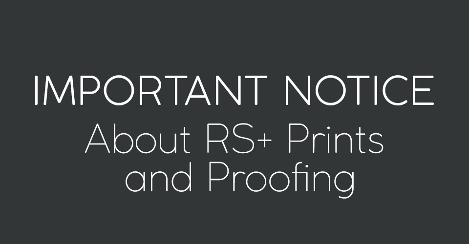 Changes for Miller's RS+ Prints & Proofing