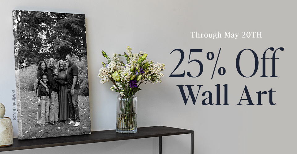 25% off Wall Art through May 20, 2026.