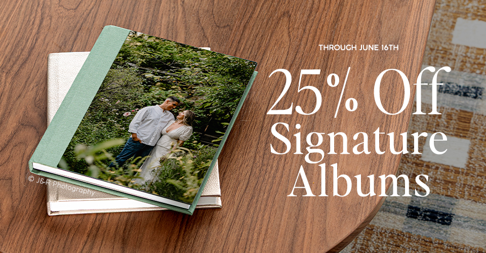 25% off Miller's Signature Albums through June 16, 2026.